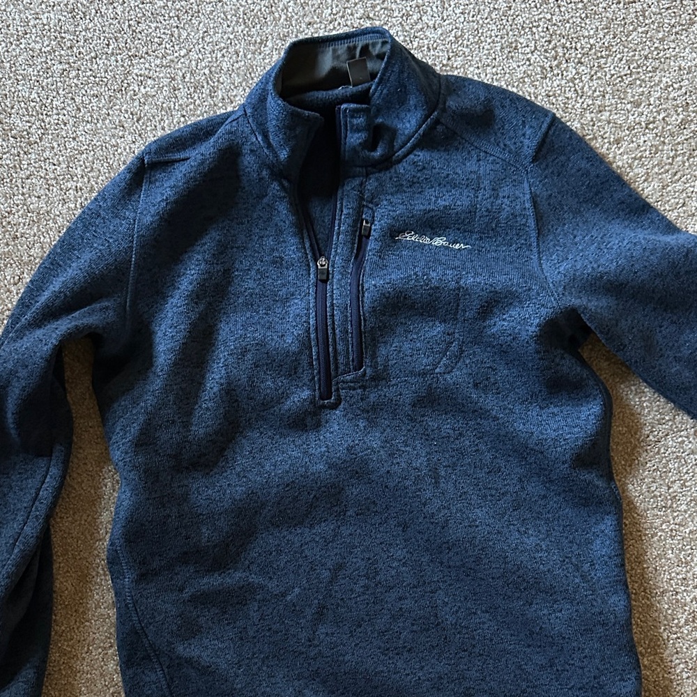 Eddie Bauer Navy Quarter-Zip Pullover